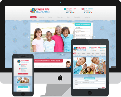 Childrens Dental World Best Web design Example by Unique Dental Marketing